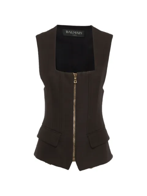 Balmain Pre-Owned sleeveless pocket-detail jacket