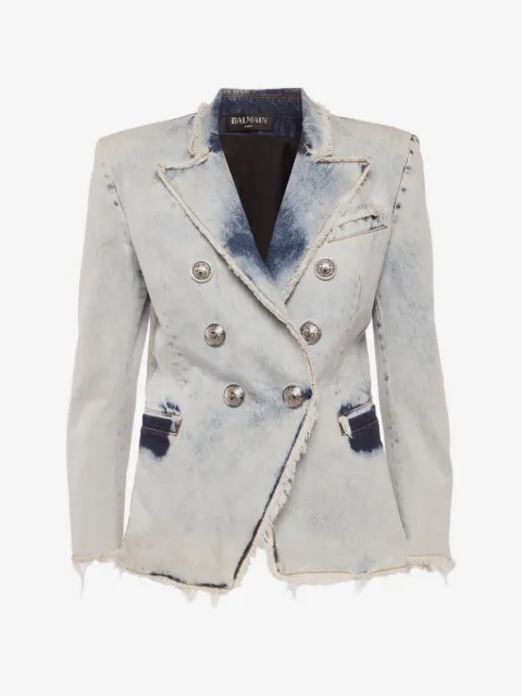 Balmain Pre-Owned двубортная джинсовая куртка