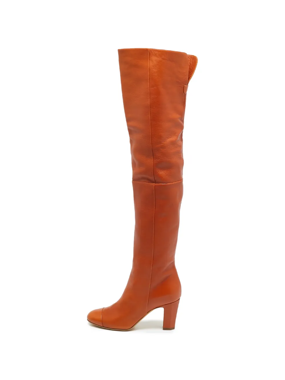 CHANEL Pre-Owned cap-toe knee-length boots - Orange
