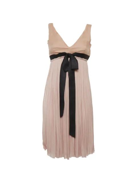 Lanvin Pre-Owned robe courte plissée à détail de nœud