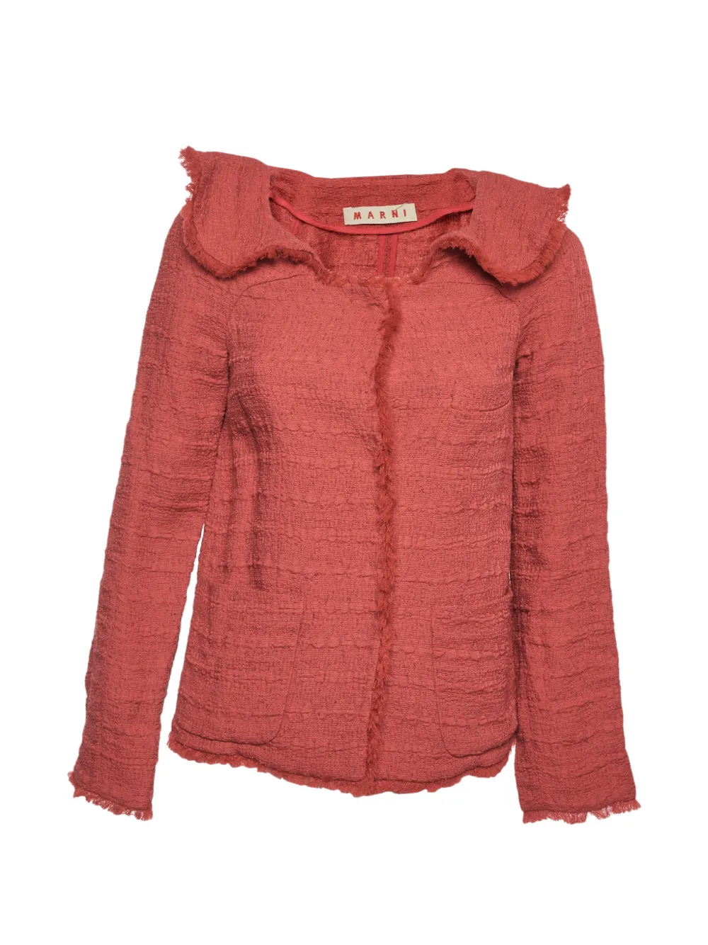 Marni Pre-Owned fringed tweed jacket - Rosso