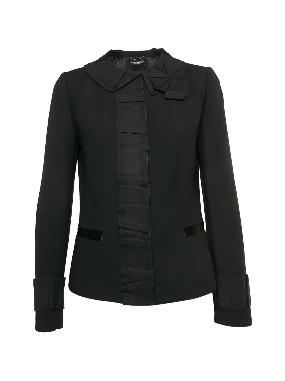 Dolce & Gabbana Pre-Owned ruffle-trim jacket - Nero