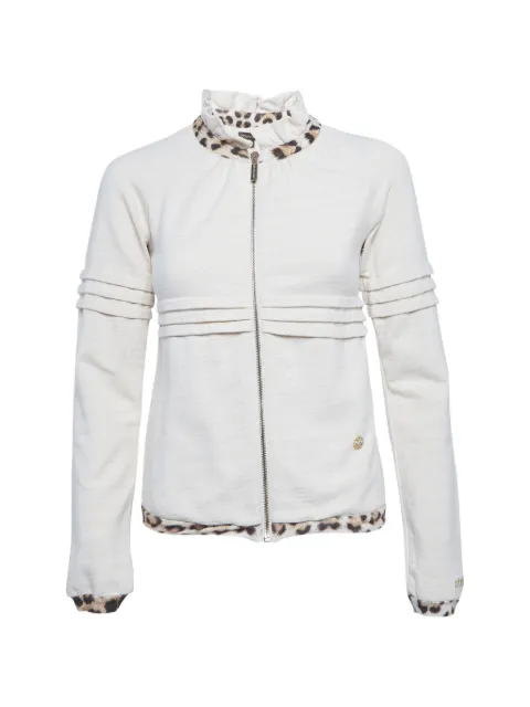 Roberto Cavalli Vintage leopard-print trim zip-up jacket