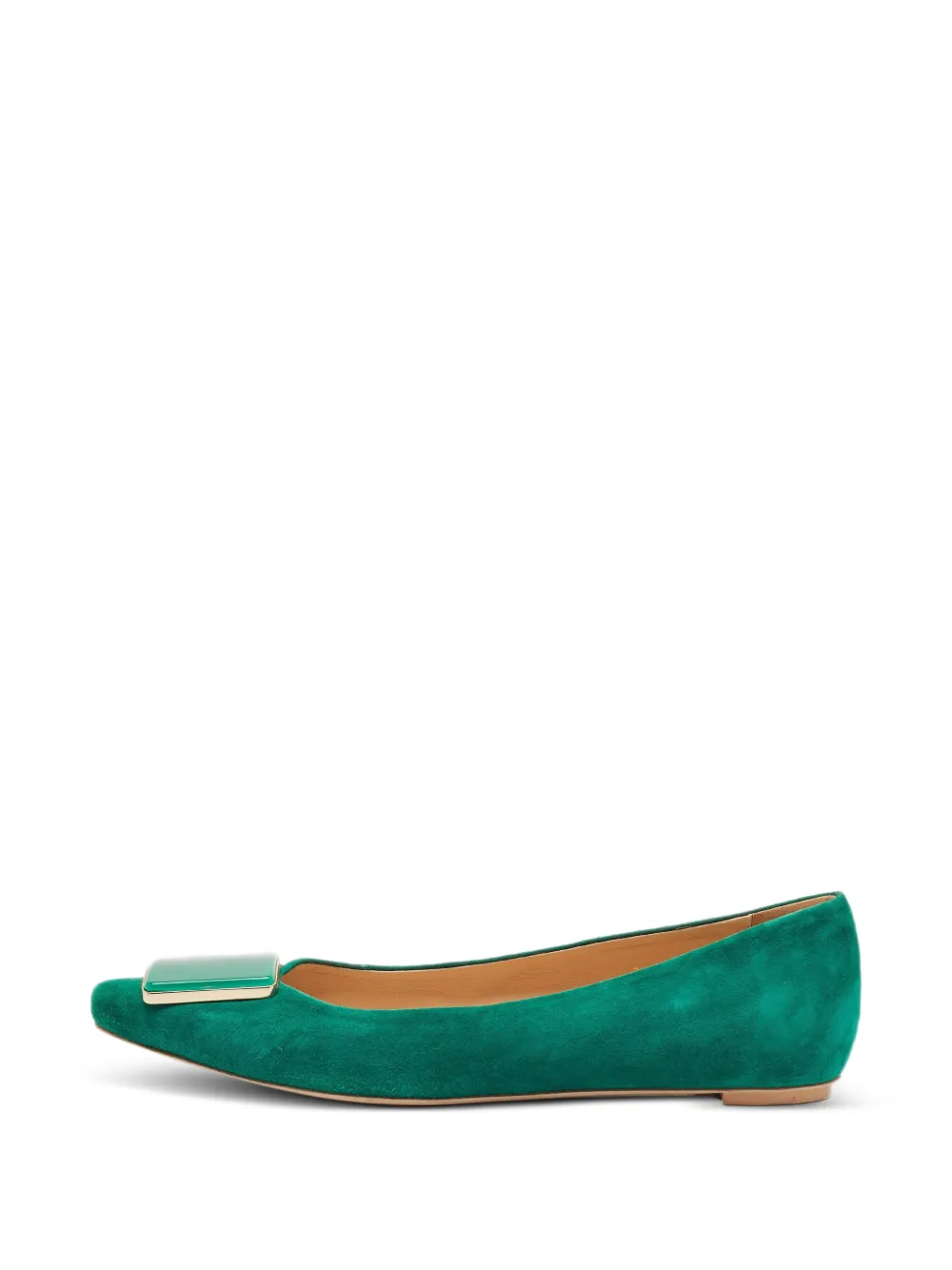 Tod's Vintage buckle suede ballet flats - Grün