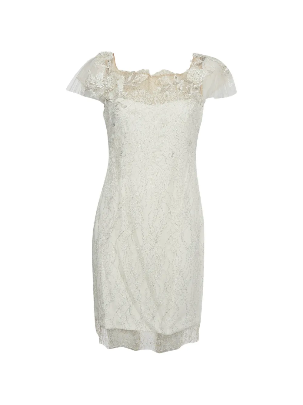 Self-Portrait laced mini dress - Weiß
