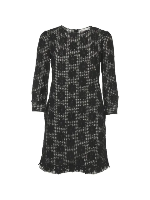 See by Chloé checkered floral-mesh shift dress