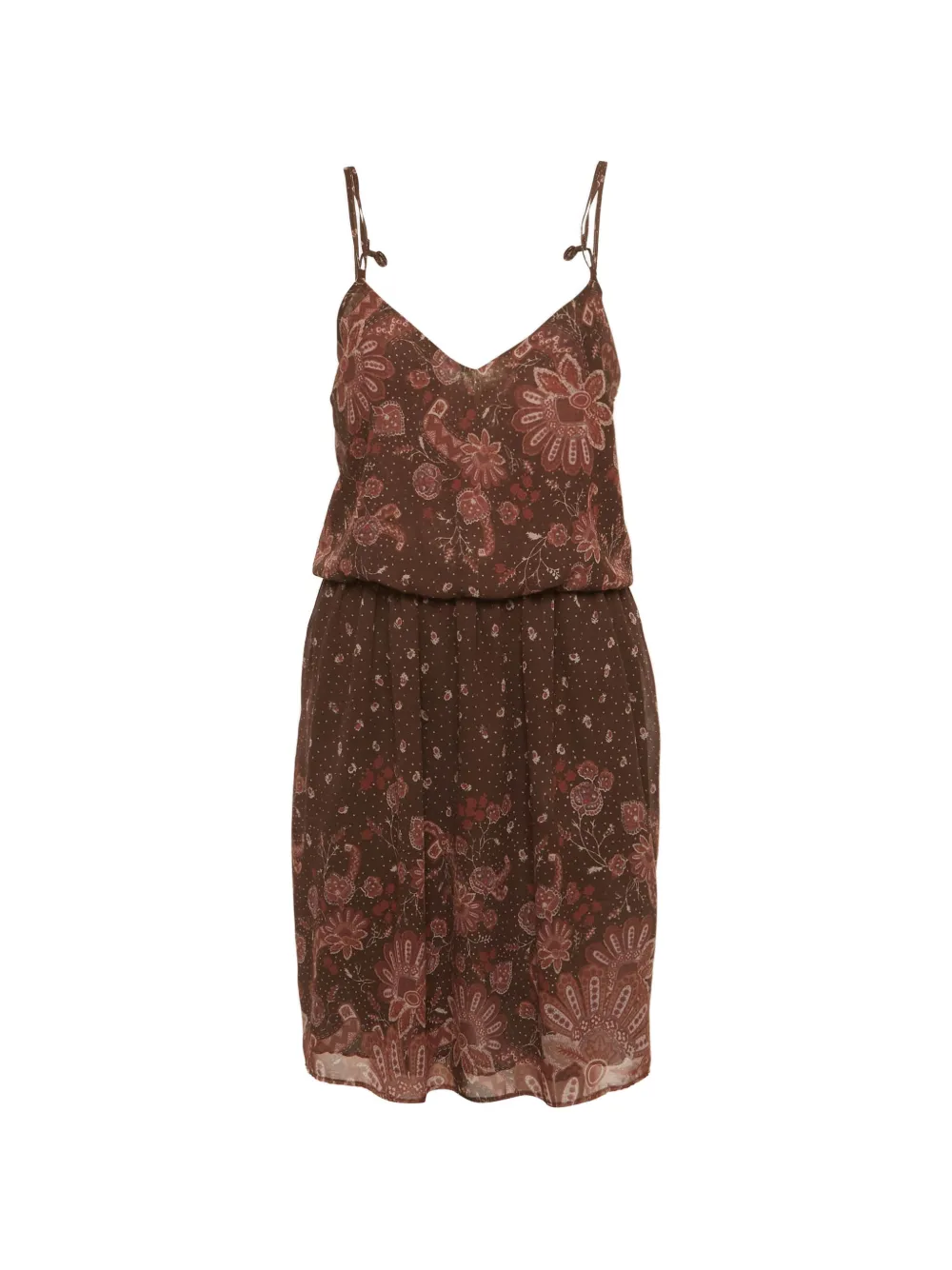 See By Chloé Vintage paisley-print chiffon mini dress - Marrone