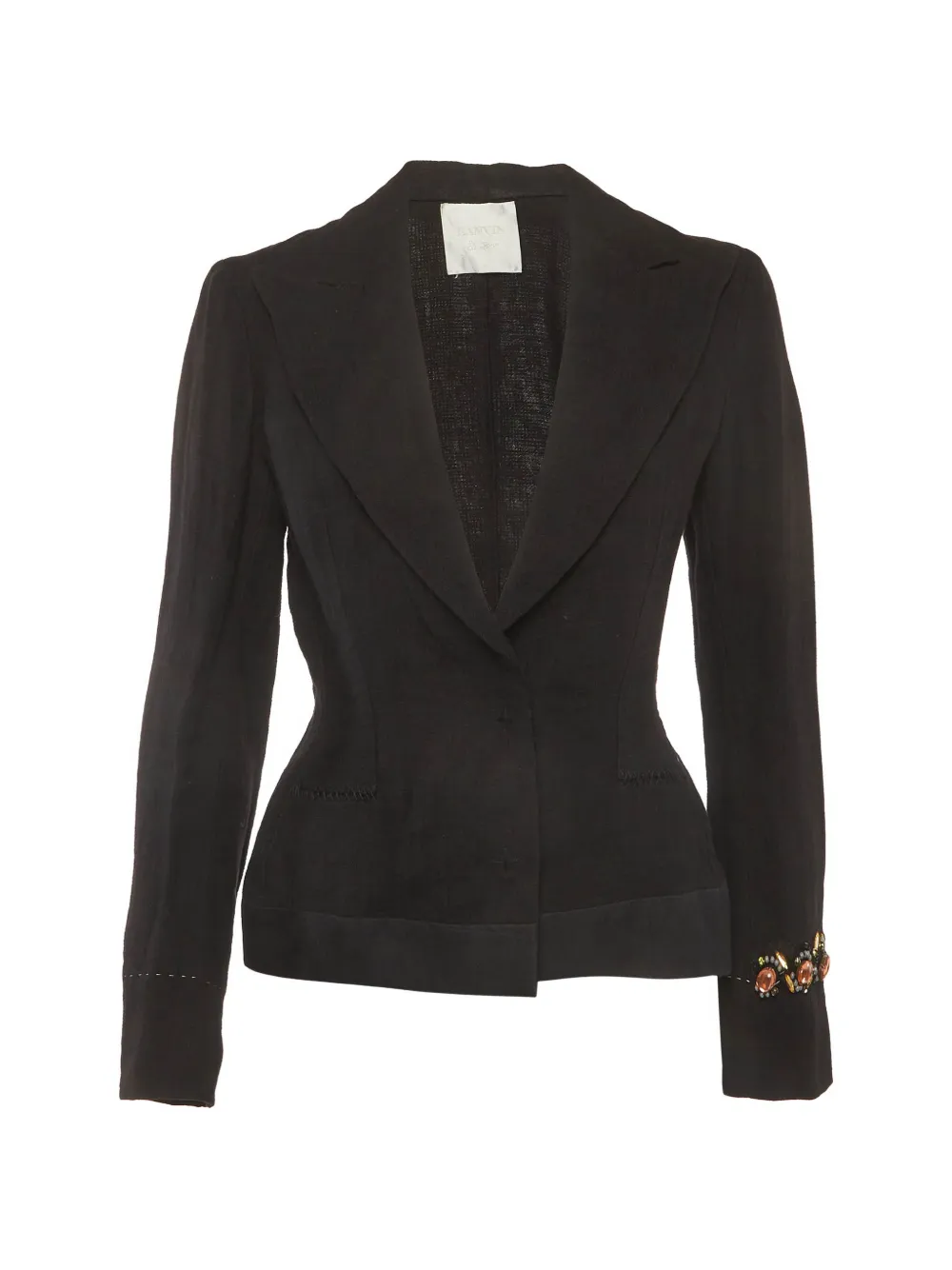 Lanvin Pre-Owned linen single-breasted blazer - Nero