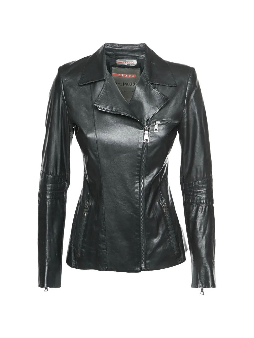 Prada Pre-Owned zip-up leather jacket - Nero