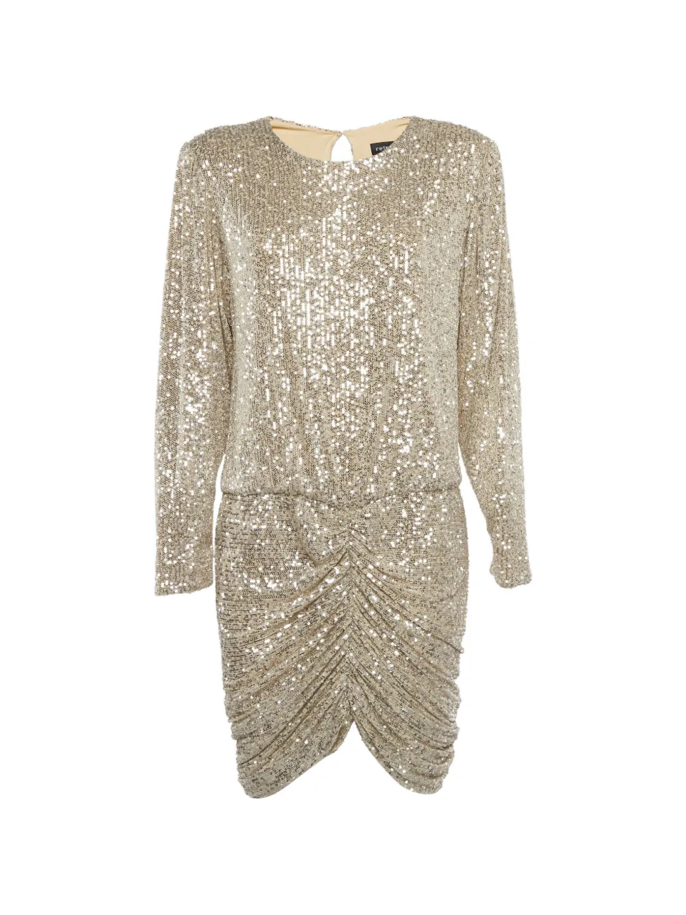 Pre-owned Retroféte Flynn Ruched Mini Dress In Gold