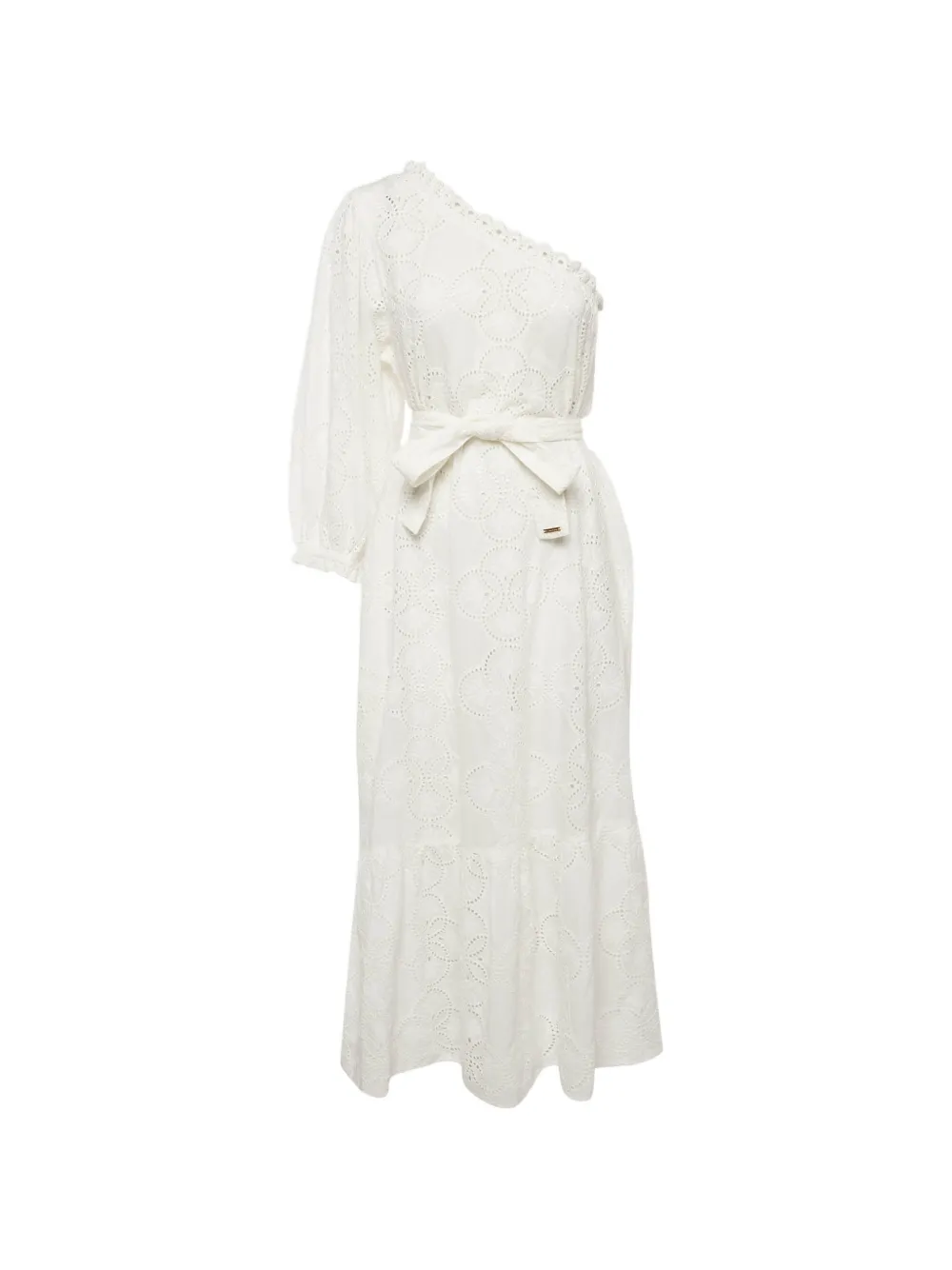 Melissa Odabash broderie anglaise one-shoulder midi dress - Bianco