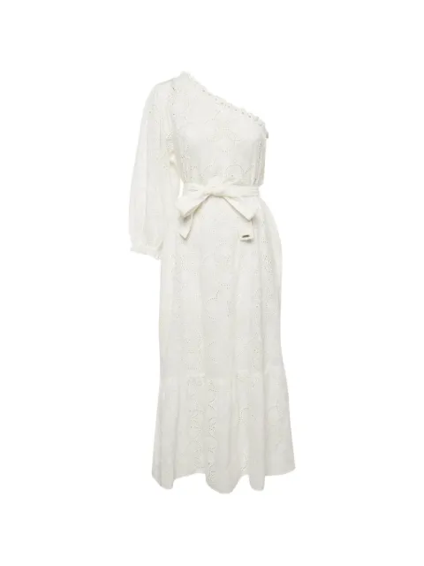 Melissa Odabash broderie anglaise one-shoulder midi dress