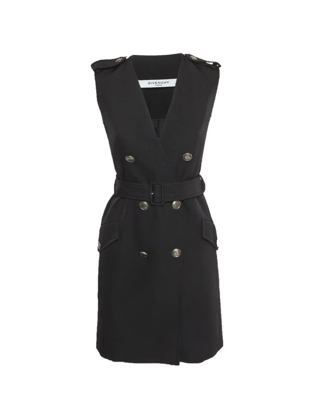 Givenchy Pre-Owned double-breasted gabardine mini dress - Nero