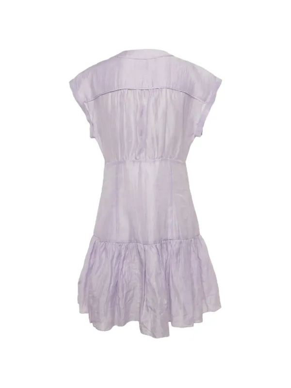 sandro purple dress Sandro Short Dress With Ruffles In Purple - 60% Off