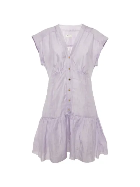 SANDRO V-neck ruffled mini dress