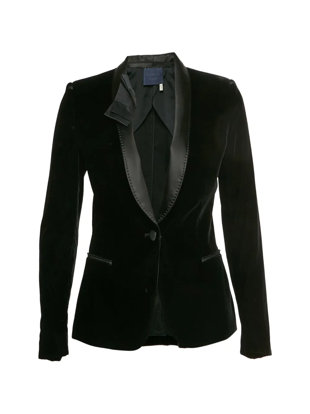 Lanvin Pre-Owned velvet shawl-collar blazer - Nero