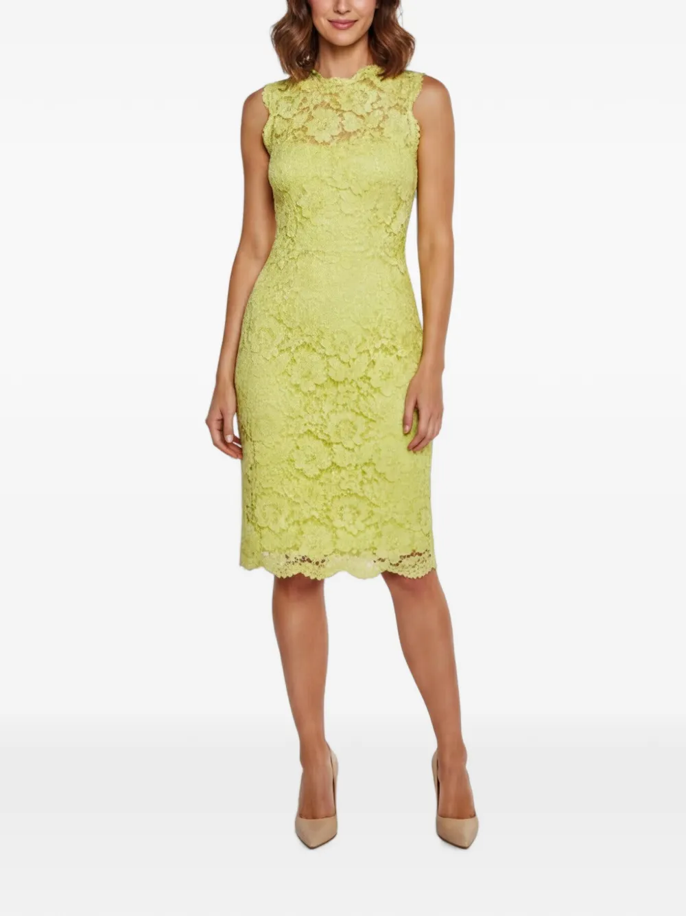 Valentino Garavani Pre-Owned lace sleeveless midi dress - Giallo