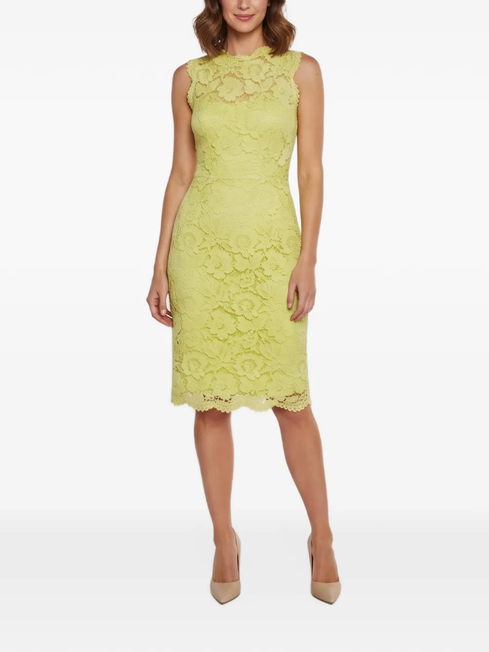 Valentino Garavani Pre-Owned lace sleeveless midi dress - Giallo
