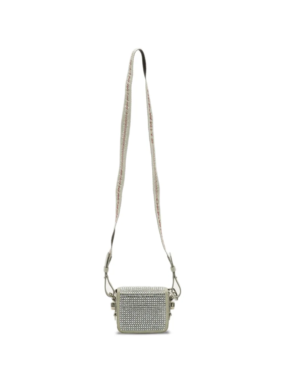Off-White Pre-Owned baby Virgil Abloh crystal-embellished shoulder bag - Argento