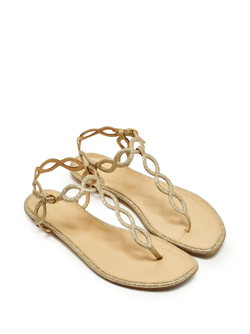 Sergio Rossi Mermaid glitter-detail sandals - Gold