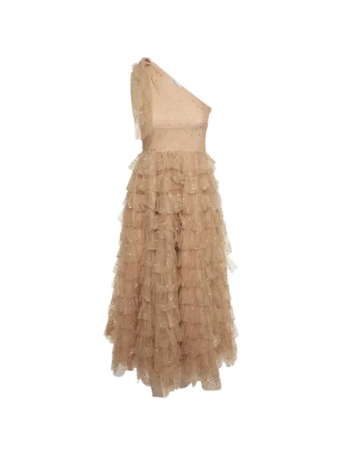 Red Valentino Vintage one-shoulder tiered midi dress