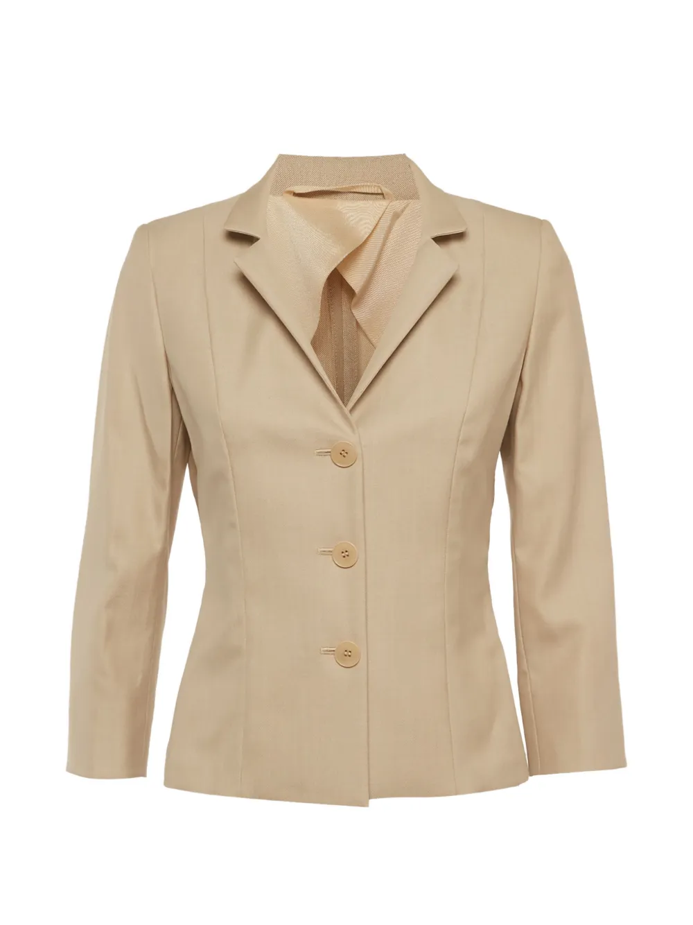 Pre-owned Max Mara Long-sleeve Single-breasted Blazer In Neutral