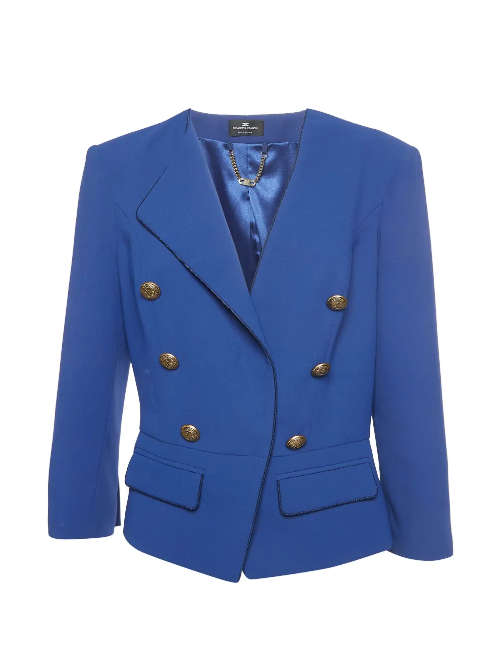 Elisabetta Franchi crepe-texture double-breasted blazer - Blu