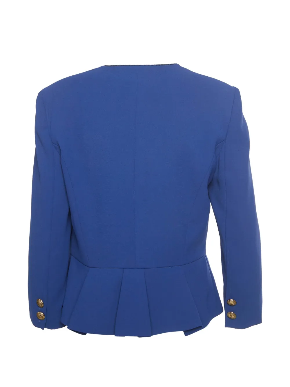Elisabetta Franchi Blazer met dubbele rij knopen en crêpe textuur - Blauw