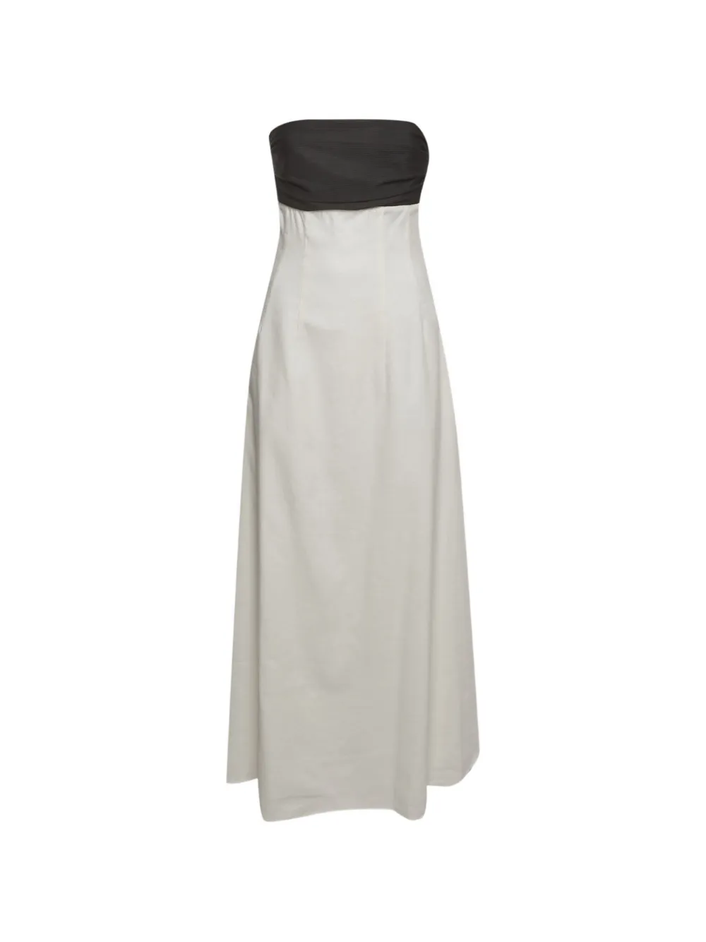 Pre-owned Anna Quan Marcia Strapless Cotton Maxi Dress In White