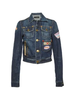 DSQUARED2 Cimosa Authentic Japanese クロップド ジャケット | ブルー