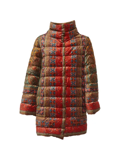 Etro Pre-Owned abrigo capitonado con botones y estampado de cachemira