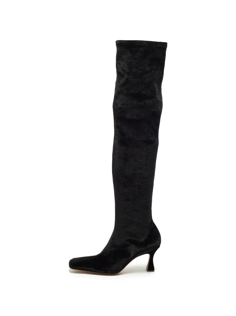 MANUDIECI velvet over-the-knee boots - Schwarz