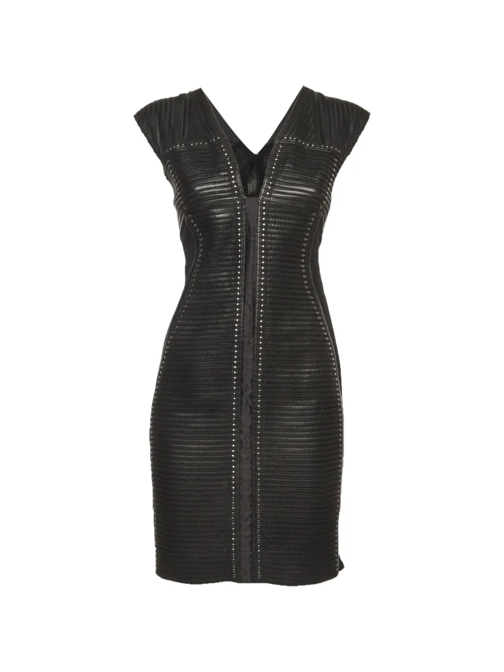 Roberto Cavalli Vintage stud-detail leather mini dress - Schwarz