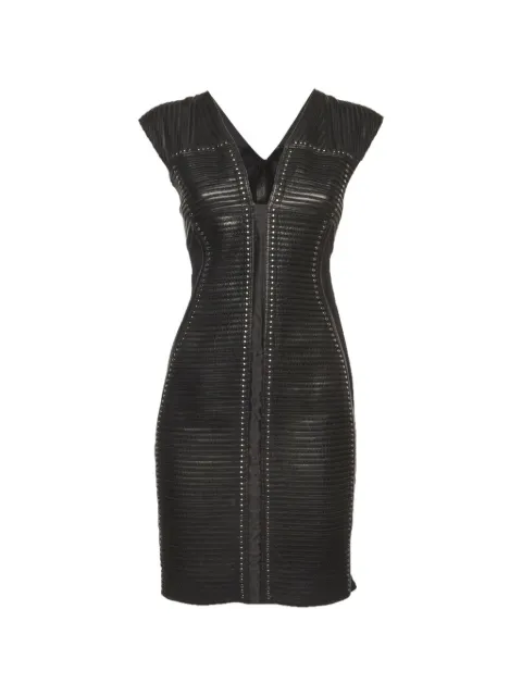 Roberto Cavalli Vintage stud-detail leather mini dress