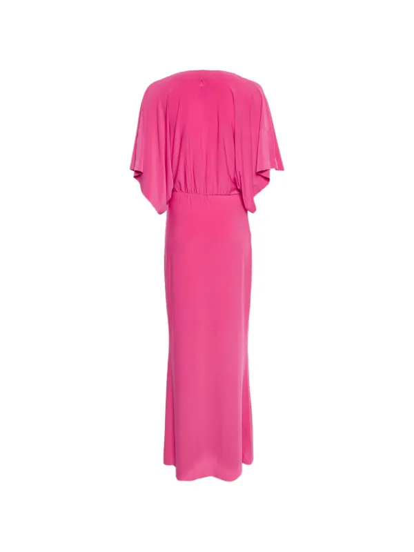 norma kamali gathered jersey midi dress - Obie Stretch-jersey Maxi - Pink - medium Strapless dress