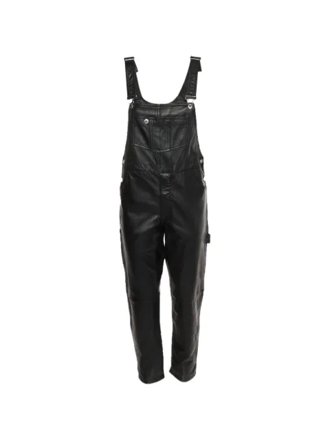 Moschino Pre-Owned side-buttoned leather-effect overalls