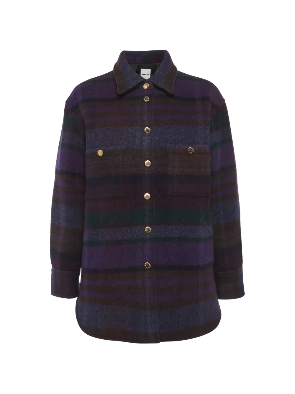 SANDRO checked-pattern jacket - Viola