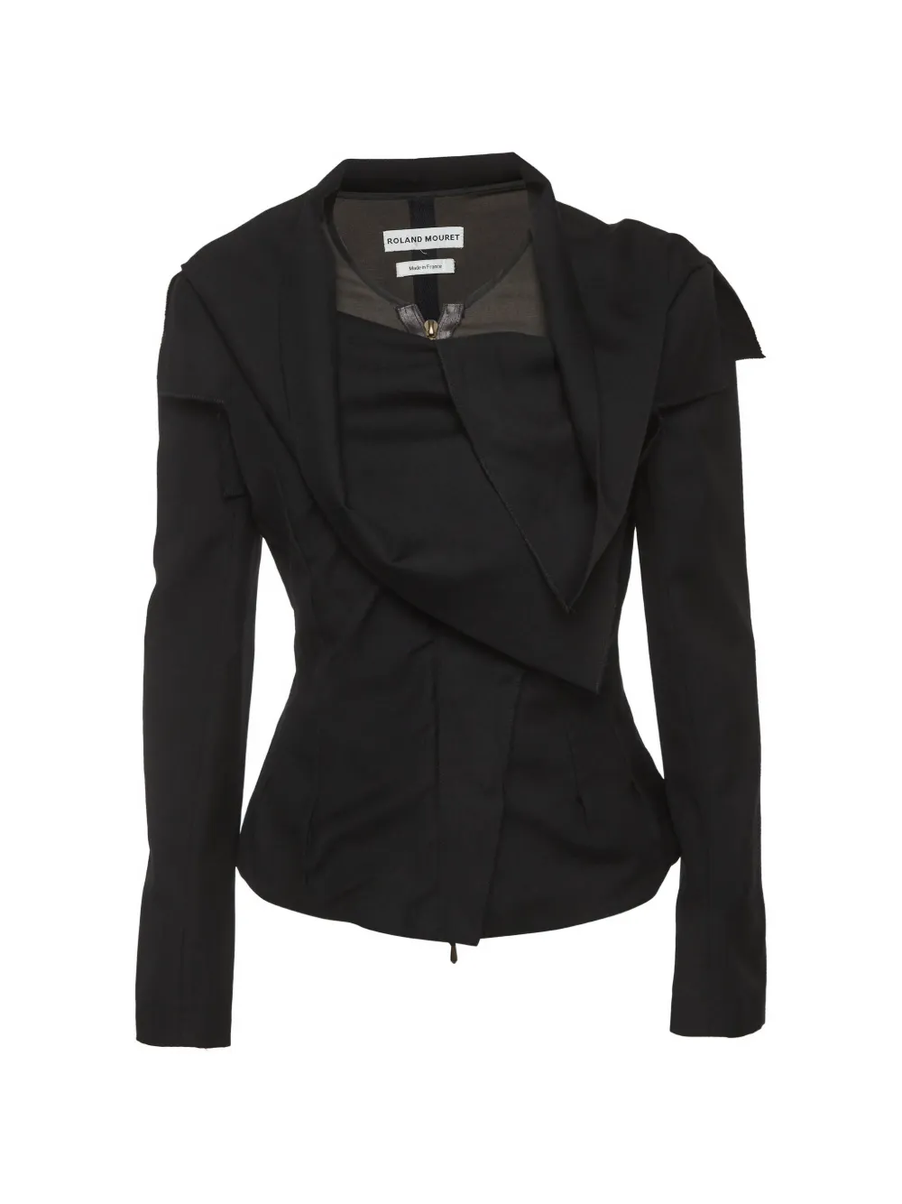 Pre-owned Roland Mouret Layered Fitted Jacket In Black