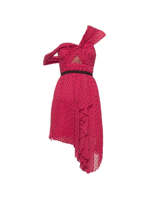 Self-Portrait polka-dot asymmetric dress