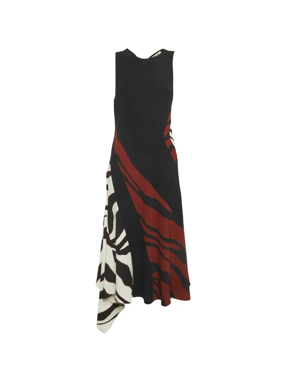 Roberto Cavalli Vintage zebra-print asymmetric dress - Black