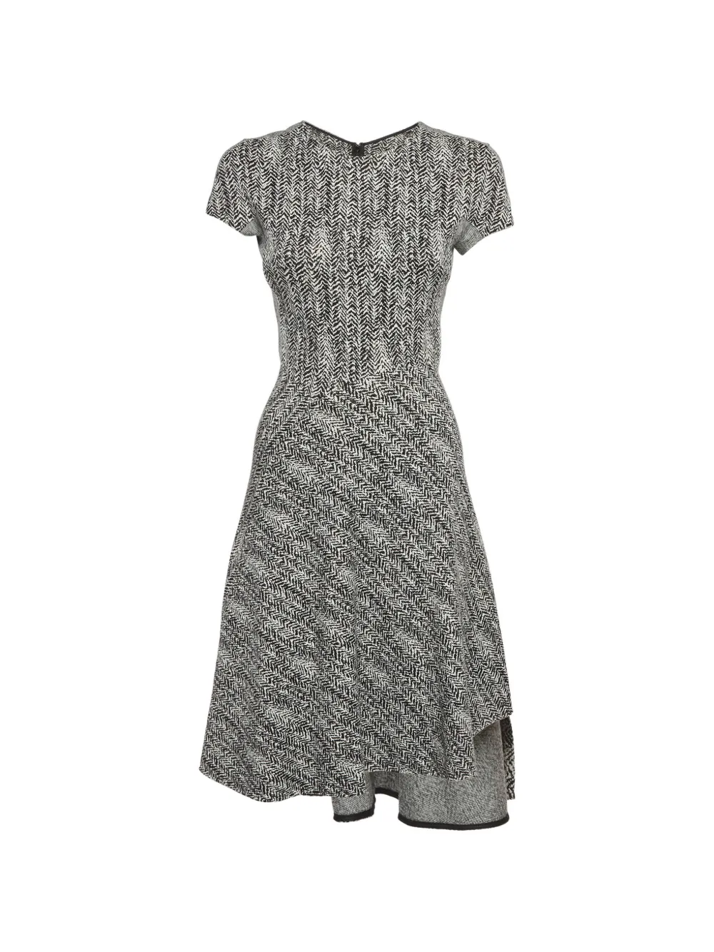 Pre-owned Stella Mccartney Herringbone-pattern Mini Dress In Black