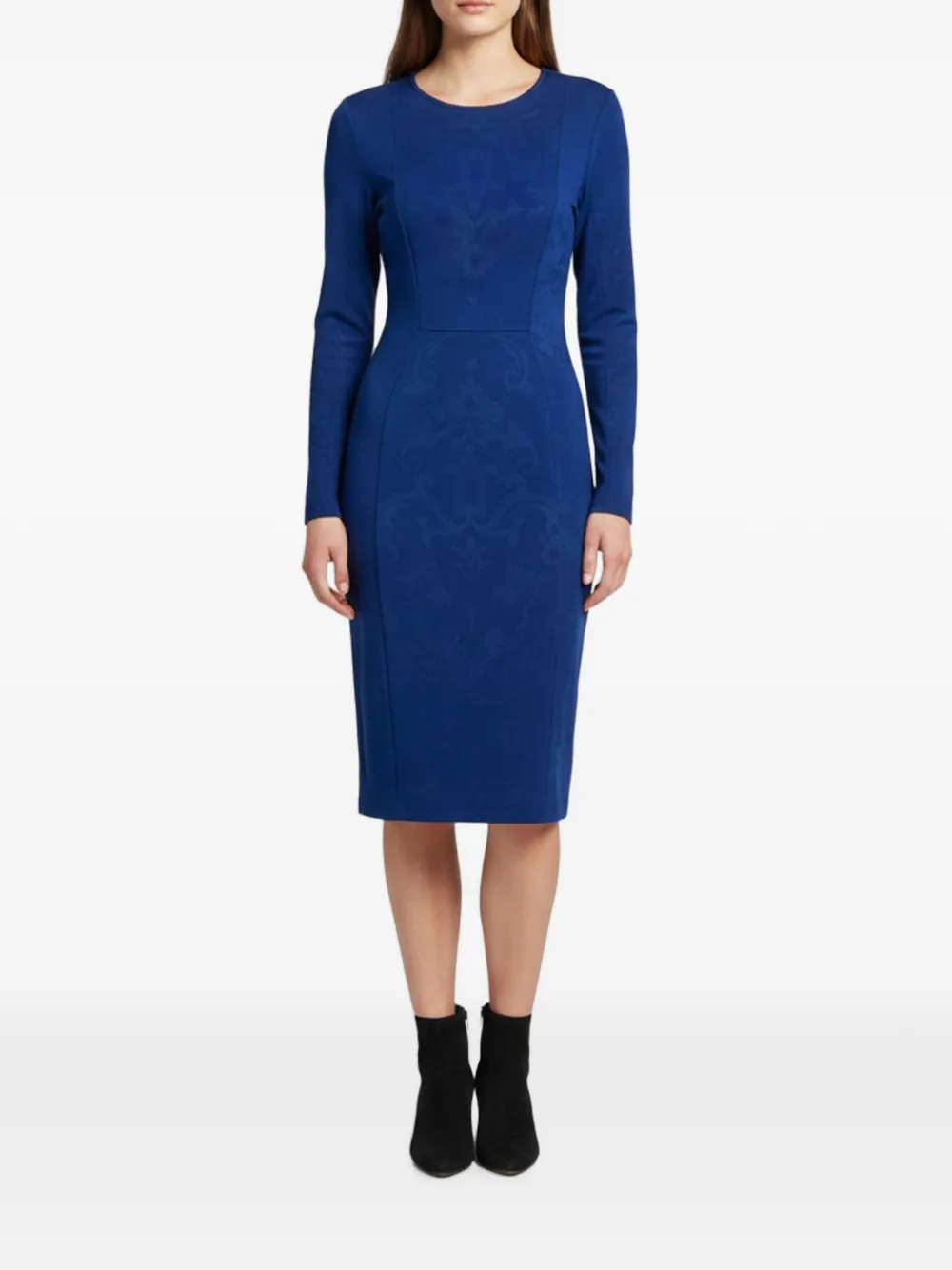 Pre-owned Stella Mccartney Long-sleeves Midi Dress In Blue
