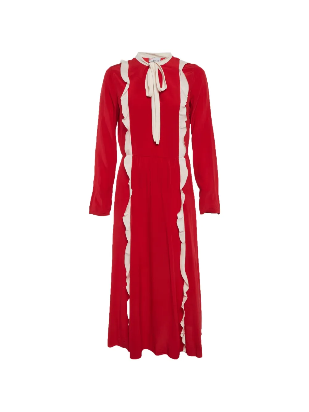 Red Valentino Vintage ruffle-trim midi dress - Rosso