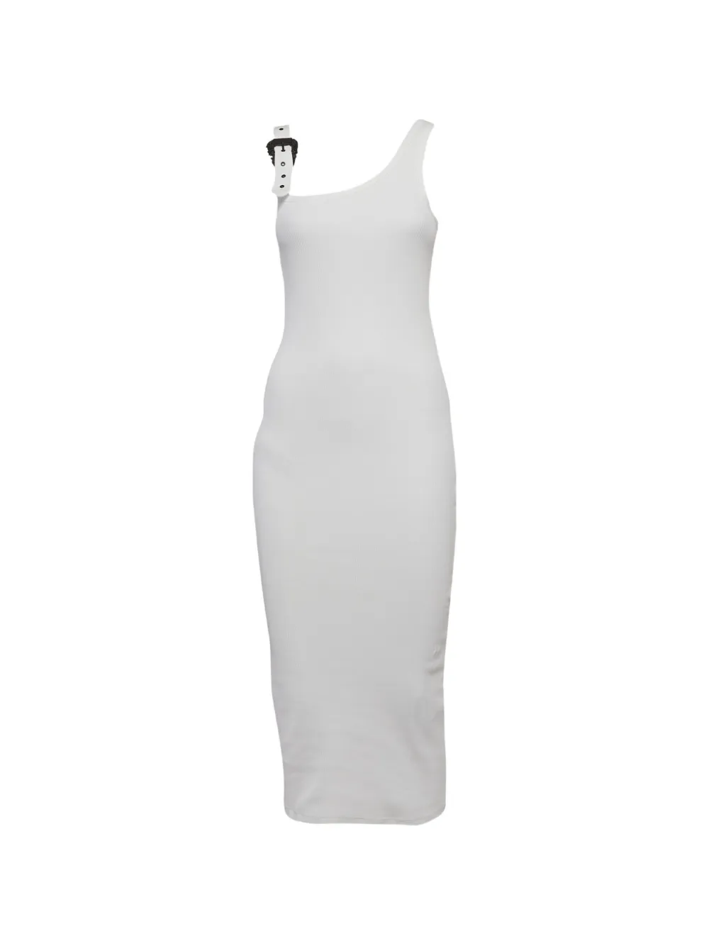 Versace Jeans Couture rib-knit buckle-strap midi dress - Bianco
