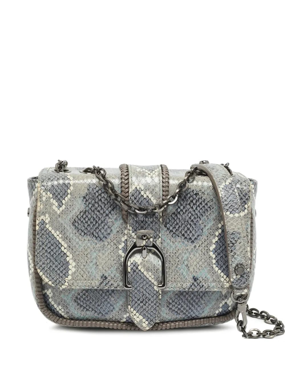 Longchamp Amazone python-embossed crossbody bag - Grau