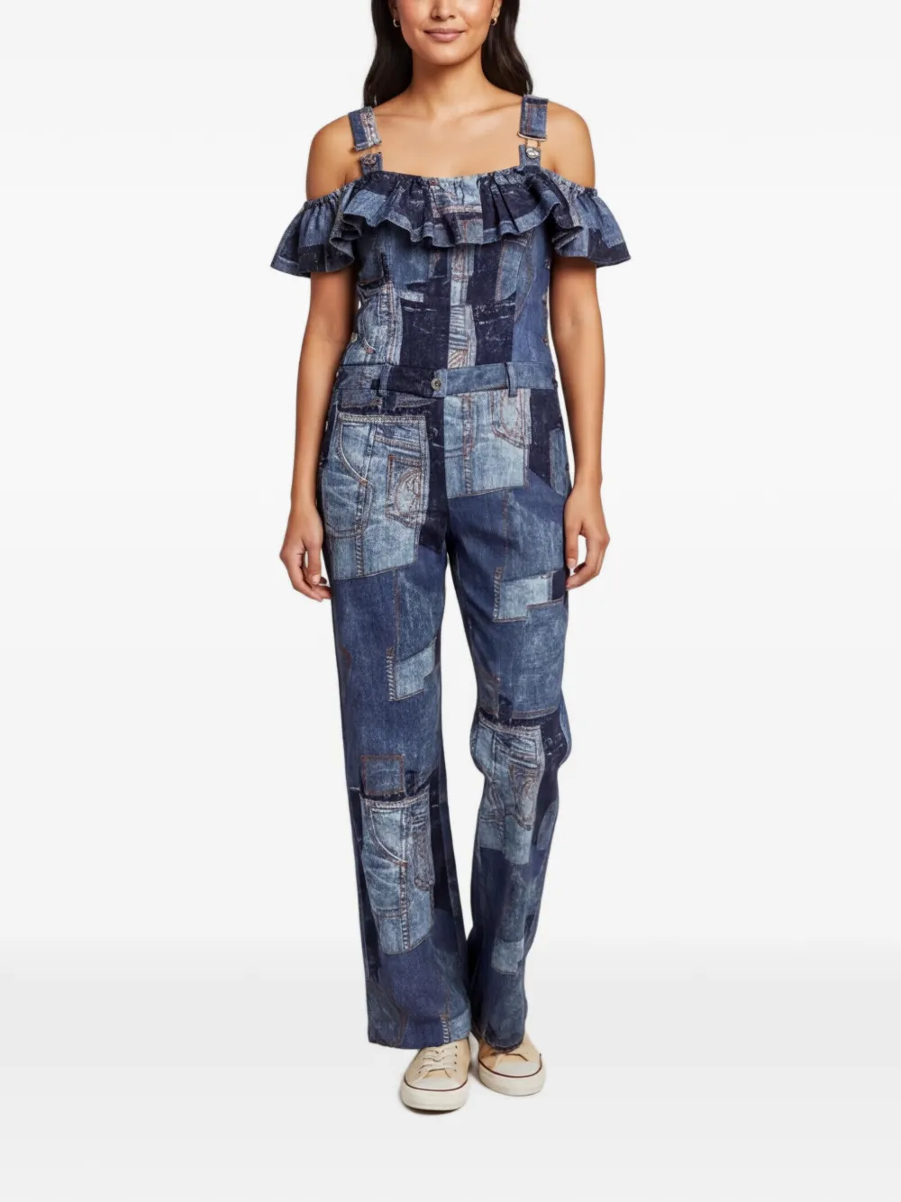Moschino Pre-Owned Couture ruffle jumpsuit - Blau