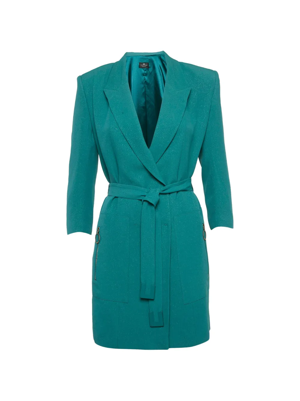 Elisabetta Franchi belted double-breasted jacket - Verde