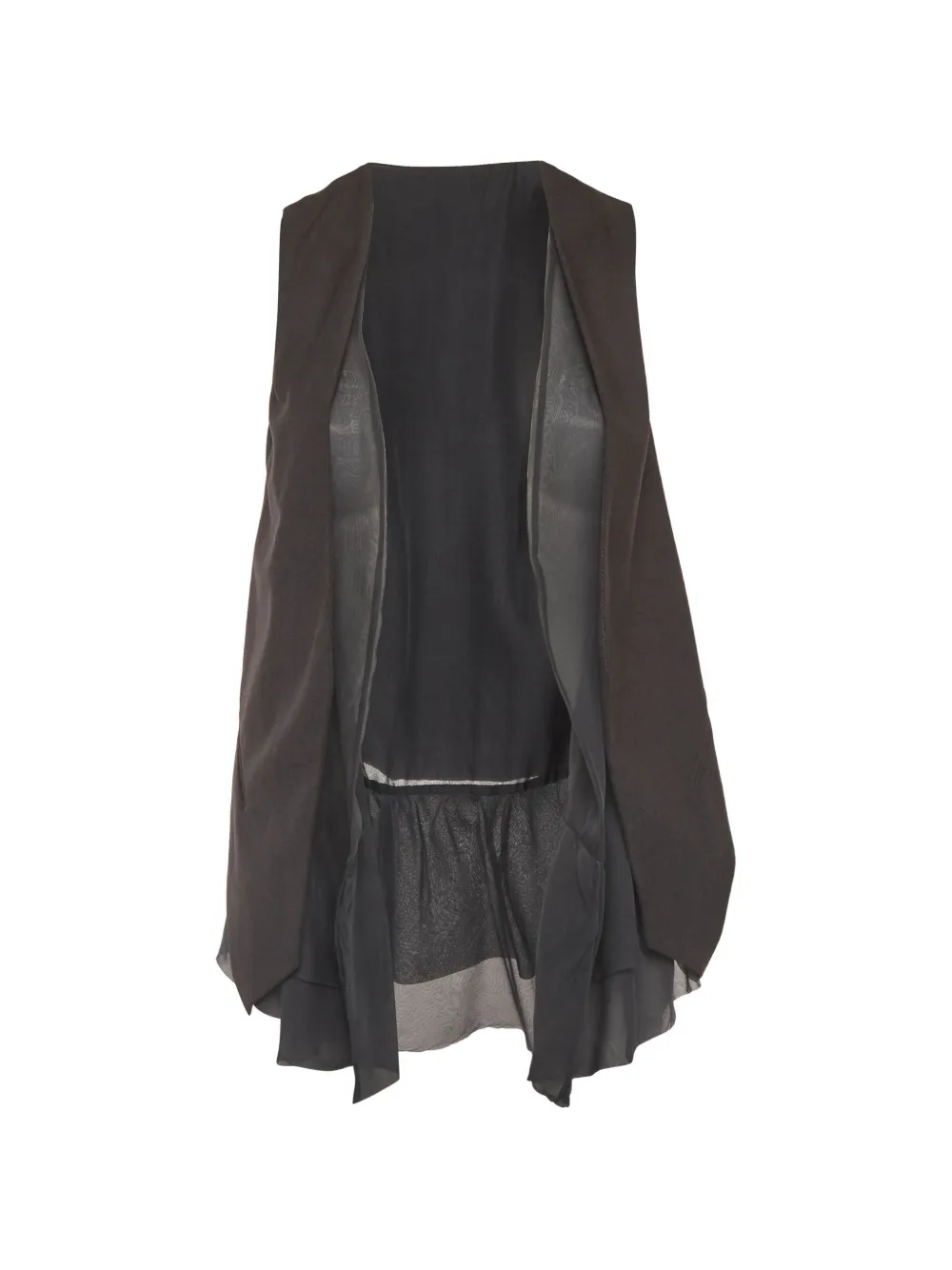 Brunello Cucinelli sleeveless layered-detail jacket - Brown