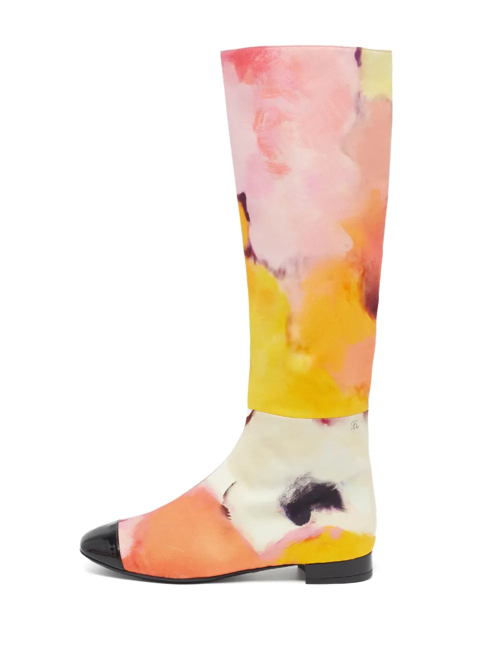 CHANEL Pre-Owned 2015 watercolor cap-toe rain boots - Rosa