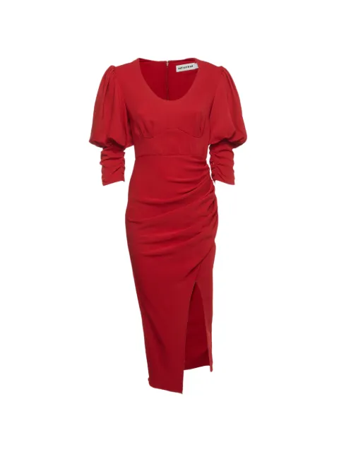 Self-Portrait 2021 draped side-slit midi dress